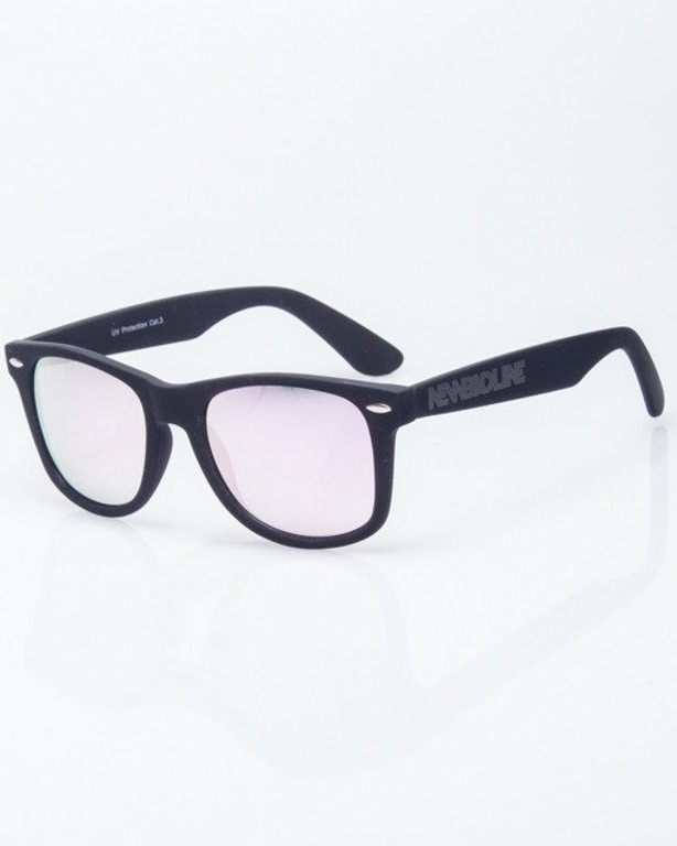 OKULARY CLASSIC BLACK RUBBER PINK MIRROR 1190